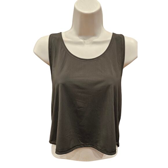 Lululemon army green cropped lightweight tank active summer 6 (?) EUC yoga run - Picture 2 of 6